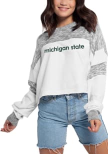 Michigan State Spartans Womens White Cozy Colorblock LS Tee
