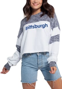 Pitt Panthers Womens White Cozy Colorblock LS Tee
