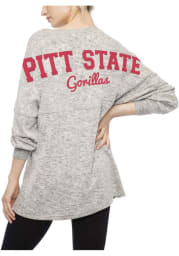 Pitt State Gorillas Womens Grey Cozy LS Tee