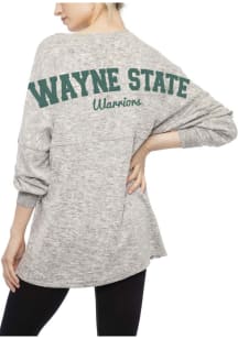 Wayne State Warriors Womens Grey Cozy LS Tee