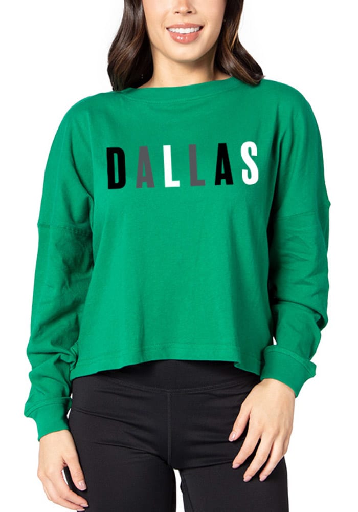 Dallas Kelly Green Boxy Long Sleeve Crop T-Shirt