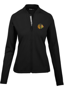 Levelwear Chicago Blackhawks Womens Black Ezra Long Sleeve Track Jacket