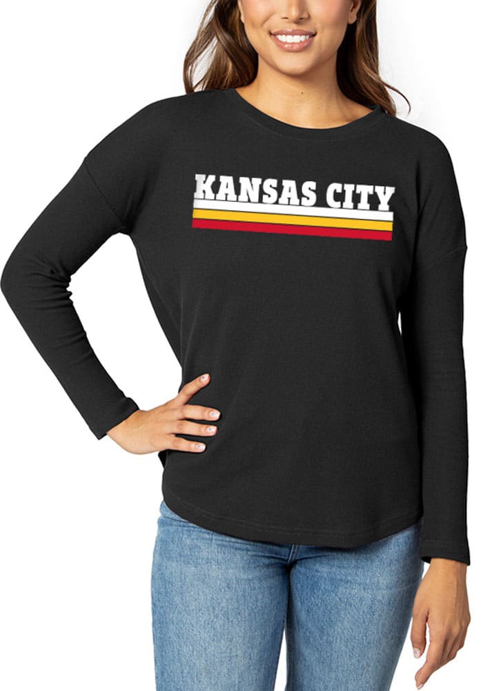 Kansas City Black Modern Long Sleeve Crew Pullover