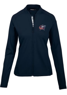 Levelwear Columbus Blue Jackets Womens Navy Blue Ezra Long Sleeve Track Jacket