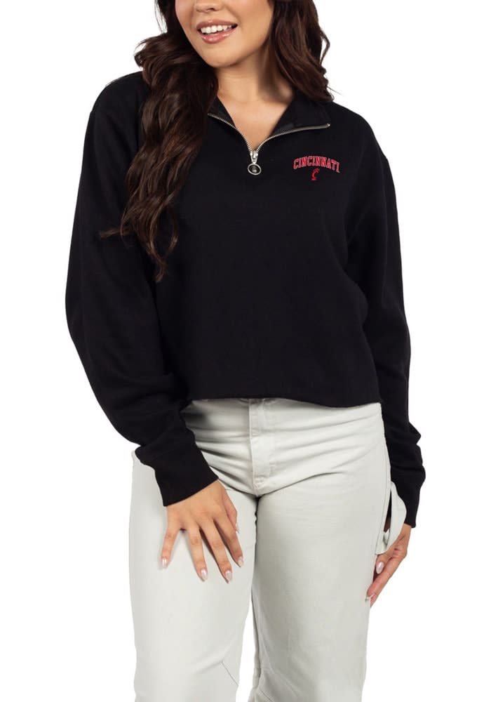 Cincinnati Bearcats Womens Black Team Pride 1/4 Zip Pullover