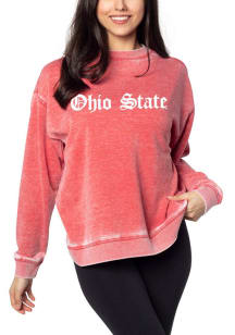 Ohio State Buckeyes Womens Red Campus Crew Sweatshirt