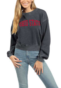 Ohio State Buckeyes Womens Black Campus Crop Crew Sweatshirt