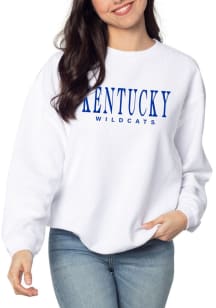 Kentucky Wildcats Womens White Corded Crew Sweatshirt
