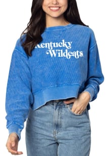 Kentucky Wildcats Womens Blue Boxy Crew Sweatshirt