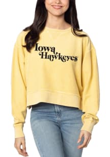 Iowa Hawkeyes Womens Gold Boxy Crew Sweatshirt