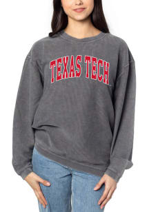 Texas Tech Red Raiders Womens Black Corded Crew Sweatshirt