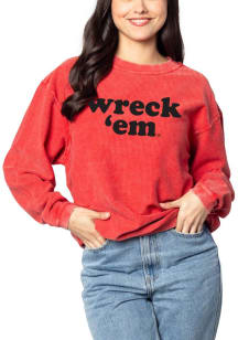 Texas Tech Red Raiders Womens Red Corded Crew Sweatshirt