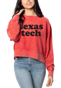 Texas Tech Red Raiders Womens Red Boxy Crew Sweatshirt