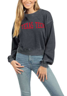Texas Tech Red Raiders Womens Black Campus Crop Crew Sweatshirt