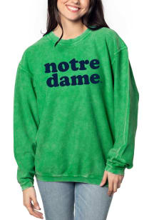 Notre Dame Fighting Irish Womens Kelly Green Corded Crew Sweatshirt