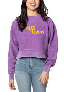 LSU Tigers Womens Purple Boxy Crew Sweatshirt