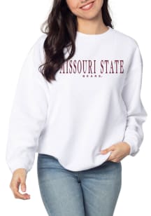 Missouri State Bears Womens White Corded Crew Sweatshirt