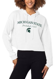 Michigan State Spartans Womens White Campus Hooded Sweatshirt