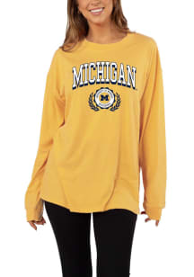 Michigan Wolverines Womens Gold Forever LS Tee