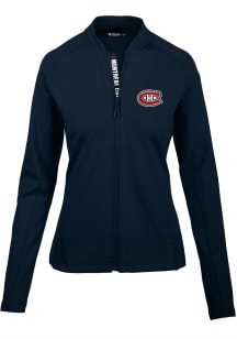 Levelwear Montreal Canadiens Womens Navy Blue Ezra Long Sleeve Track Jacket