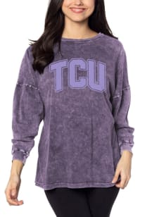 TCU Horned Frogs Womens Purple Big LS Tee