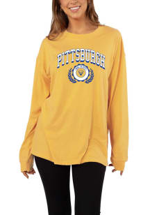 Pitt Panthers Womens Gold Forever LS Tee