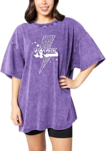 K-State Wildcats Womens Purple Band Short Sleeve T-Shirt