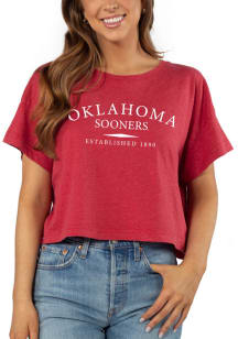 Oklahoma Sooners Womens Crimson Sunshine Short Sleeve T-Shirt