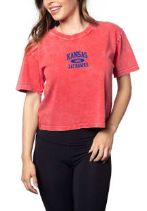 Kansas Jayhawks Womens Red Short and Sweet Short Sleeve T-Shirt