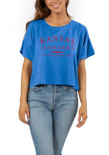Kansas Jayhawks Womens Blue Sunshine Short Sleeve T-Shirt