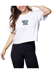 Michigan State Spartans Womens White Short and Sweet Short Sleeve T-Shirt