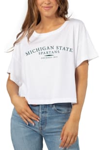 Michigan State Spartans Womens White Sunshine Short Sleeve T-Shirt