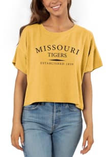 Missouri Tigers Womens Gold Sunshine Short Sleeve T-Shirt