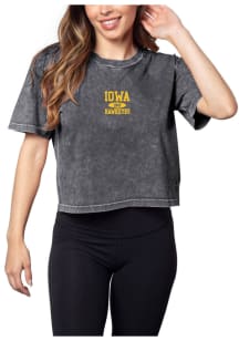 Iowa Hawkeyes Womens Black Short and Sweet Short Sleeve T-Shirt