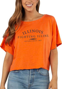 Illinois Fighting Illini Womens Orange Sunshine Short Sleeve T-Shirt