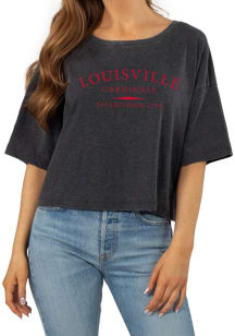 Louisville Cardinals Womens Black Sunshine Short Sleeve T-Shirt