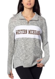 Western Michigan Broncos Womens Grey Cozy 1/4 Zip Pullover