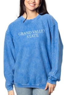 Grand Valley State Lakers Womens Blue Corded Crew Sweatshirt
