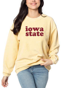 Iowa State Cyclones Womens Gold Corded Crew Sweatshirt