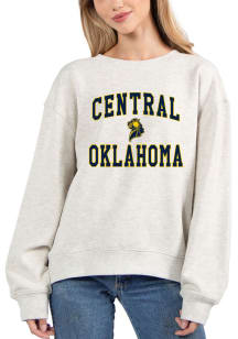 Central Oklahoma Bronchos Womens Grey Old School Crew Sweatshirt