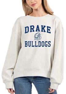Drake Bulldogs Womens Grey Old School Crew Sweatshirt