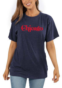 Chicago Womens Navy Blue Graphic Short Sleeve T-Shirt