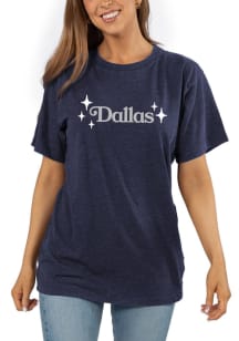 Dallas Ft Worth Womens Navy Blue Graphic Short Sleeve T-Shirt