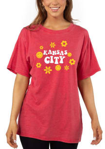 Kansas City Womens Red Graphic Short Sleeve T-Shirt