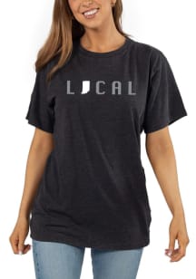 Indiana Womens Black Graphic Short Sleeve T-Shirt
