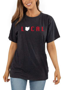Ohio Womens Black Graphic Short Sleeve T-Shirt