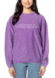 Central Arkansas Bears Womens Purple Corded Crew Sweatshirt