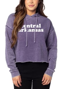 Central Arkansas Bears Womens Purple Burnout Hooded Sweatshirt