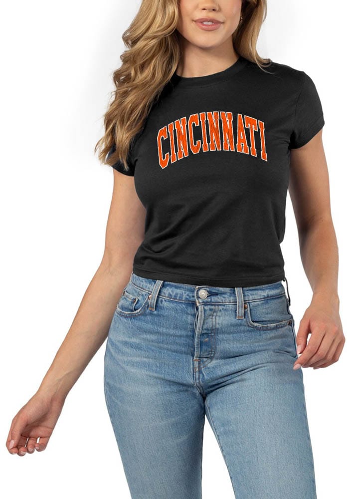 Cincinnati Womens Black Script Graphic Short Sleeve T-Shirt