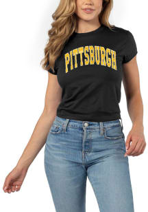 Pittsburgh Womens Black Graphic Short Sleeve T-Shirt